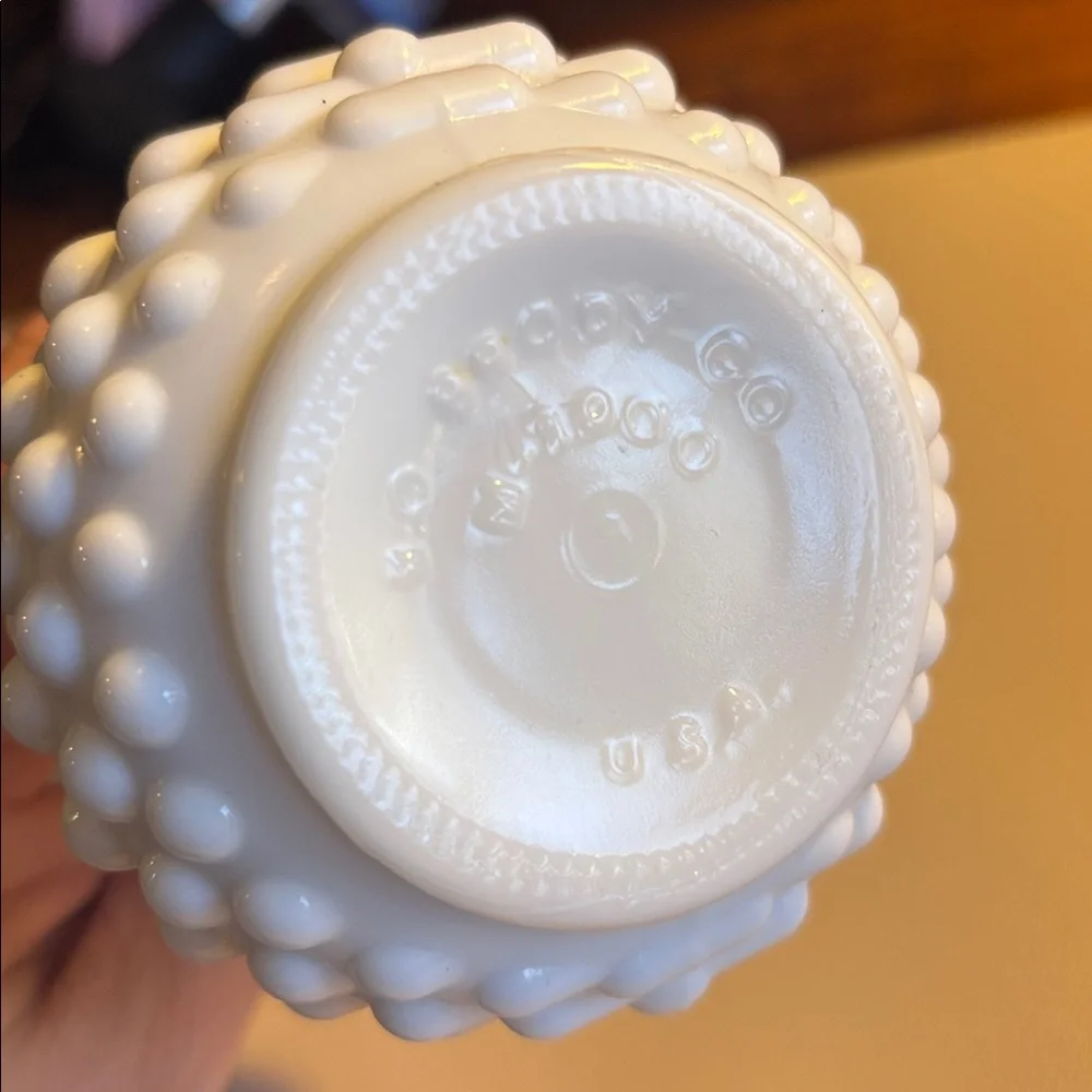 E.O. Brody Co. milk glass Elegant White Hobnail Vase 7.75”